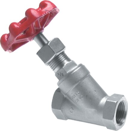 Exemplary representation: Angle seat socket shut-off valve (stainless steel)